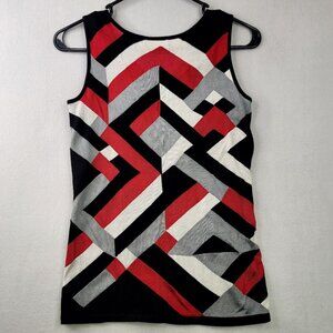 Rondina New York Sleeveless Wool Silk Tank Top S White Black Geometric Capsule